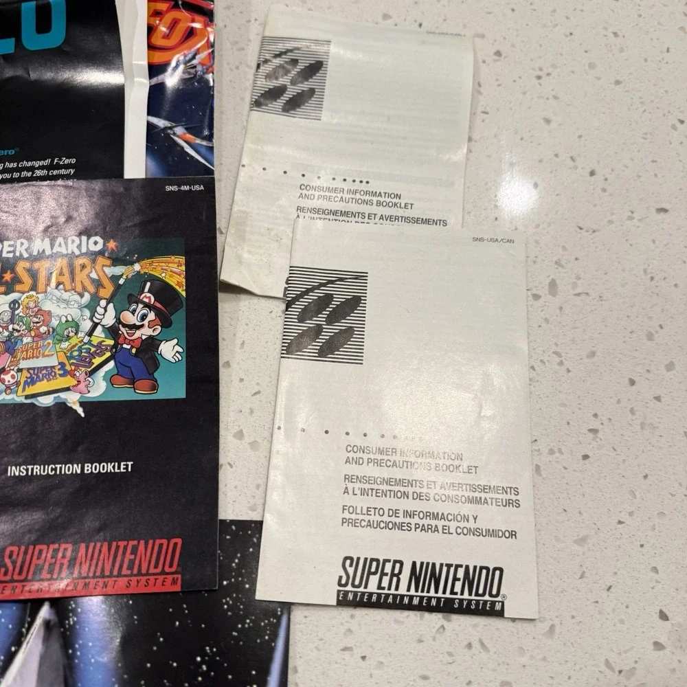 Vintage Lot of 6 SNES Super Nintendo Game Instruction Booklet Manuals Posters